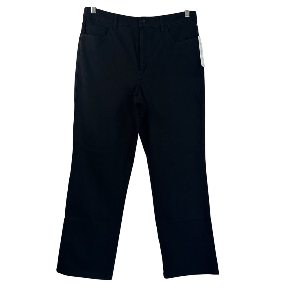 Coldwater Creek Classic Straight Knit Jean Black Petite P16 High Rise